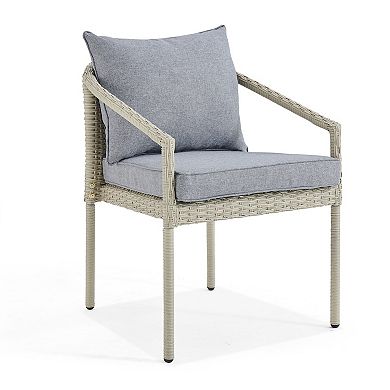Alaterre Furniture Windham Wicker Outdoor Gray Patio Chair 2-piece Set