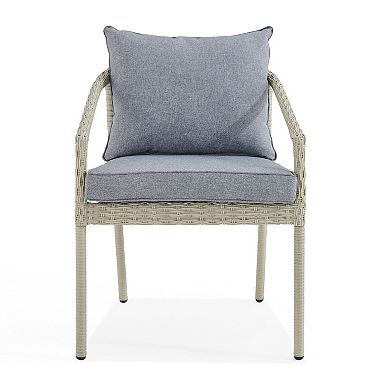 Alaterre Furniture Windham Wicker Outdoor Gray Patio Chair 2-piece Set