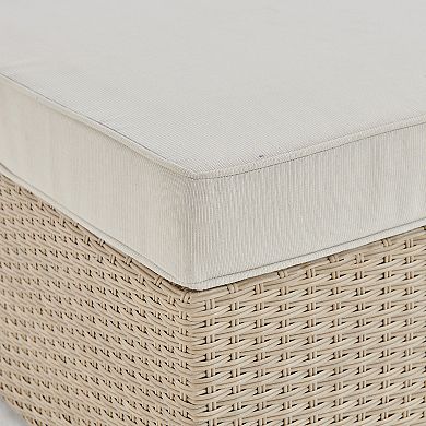 Alaterre Furniture Canaan All Weather Wicker Square Storage Ottoman