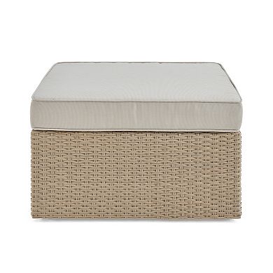 Alaterre Furniture Canaan All Weather Wicker Square Storage Ottoman