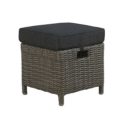 Alaterre Furniture Asti Wicker Outdoor Recliner Arm Chair & Ottoman 2-piece Set