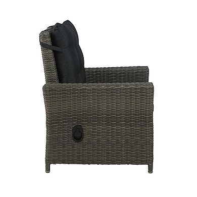 Alaterre Furniture Asti Wicker Outdoor Recliner Arm Chair & Ottoman 2-piece Set