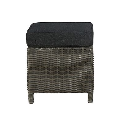 Alaterre Furniture Asti Wicker Outdoor Square Ottoman 2-piece Set