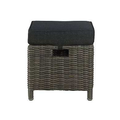 Alaterre Furniture Asti Wicker Outdoor Square Ottoman 2-piece Set