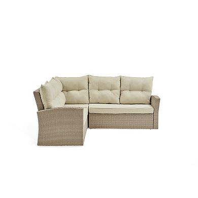 Alaterre Furniture Canaan Wicker Outdoor Sectional Couch