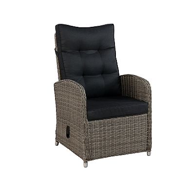 Alaterre Furniture Monaco Patio Reclining Chair & Ottoman 4-piece Set