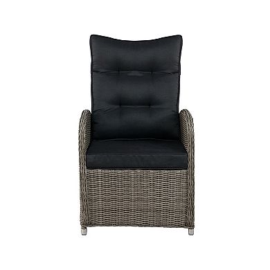 Alaterre Furniture Monaco Patio Reclining Chair & Ottoman 4-piece Set