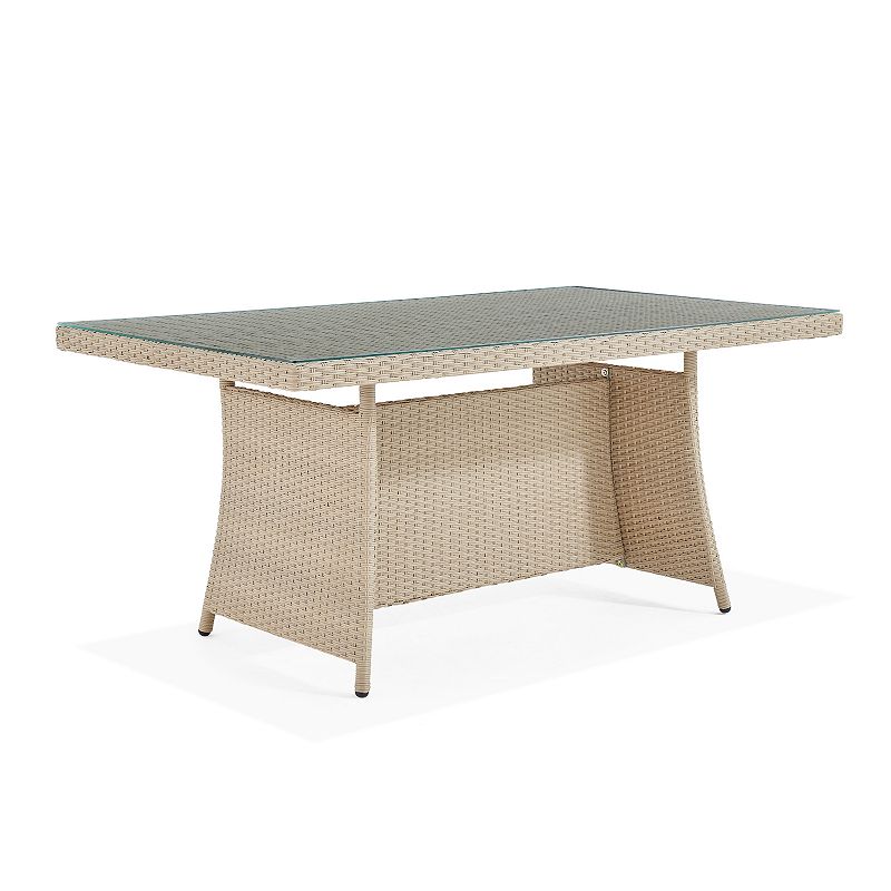 Alaterre Canaan Outdoor Resin Wicker Cocktail Table  Beige