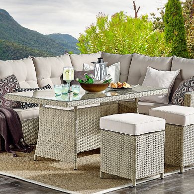 Alaterre Furniture Canaan Wicker Outdoor Coffee Table