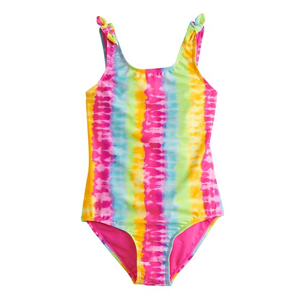 Girls 7-18 1/2 SO® Tie Dye Stripe One Piece Swimsuit