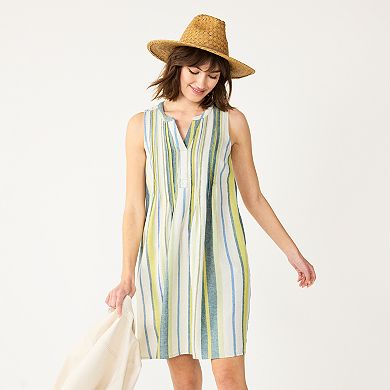 Women's Sonoma Goods For Life® Pintuck Linen-Blend Dress