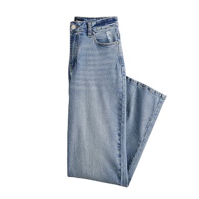 Juniors' Indigo Rein Wide Leg Jeans