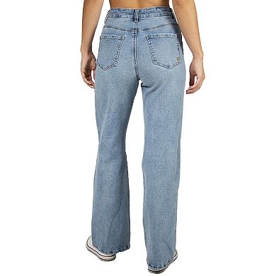 Juniors' Indigo Rein Wide Leg Jeans
