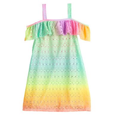 Girls 4-6x SO® Rainbow Crochet Cover-Up