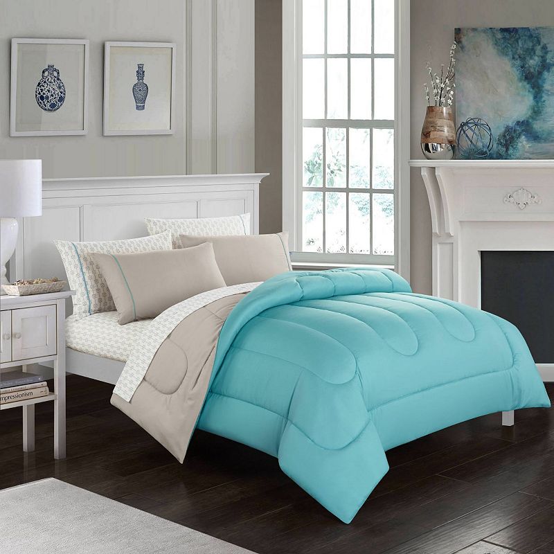 67250672 Casa Couture Solid Reversible Comforter Set with S sku 67250672