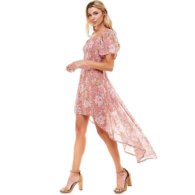 Juniors' As U Wish Off-The-Shoulder High-Low Maxi Dress