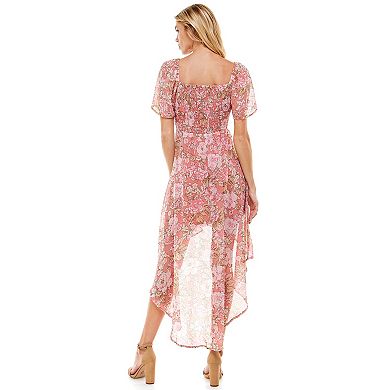 Juniors' As U Wish Off-The-Shoulder High-Low Maxi Dress