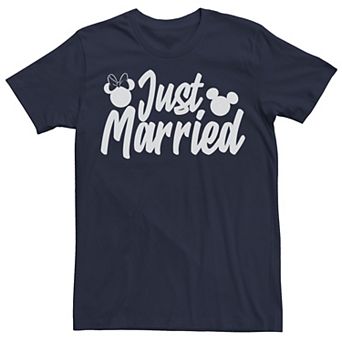 Disney's Mickey & Friends Mickey & Minnie Men's Just Married Text Tee