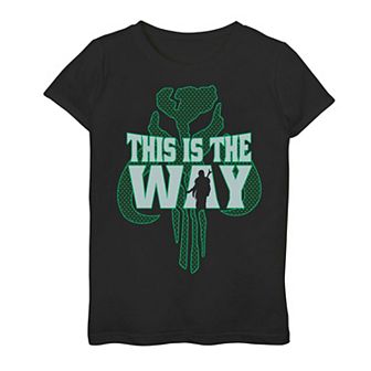 Girls 3-16 Star Wars The Mandalorian "This Is The Way" Logo Silhouette Tee