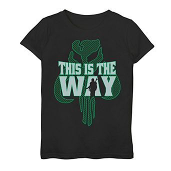 Girls 3-16 Star Wars The Mandalorian "This Is The Way" Logo Silhouette Tee