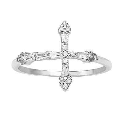 Vintage store 10K Cubic Zirconia Cross Ring