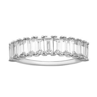 PRIMROSE Sterling Silver Cubic Zirconia Baguette-Cut Ring