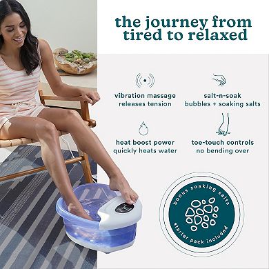 HoMedics Salt-N-Soak Vibration Massage Footbath with Heat, LCD Display ...