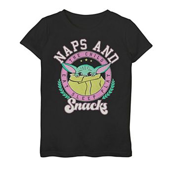 Girls 3-16 Star Wars The Child AKA Baby Yoda "Naps And Snacks" Portrait Tee
