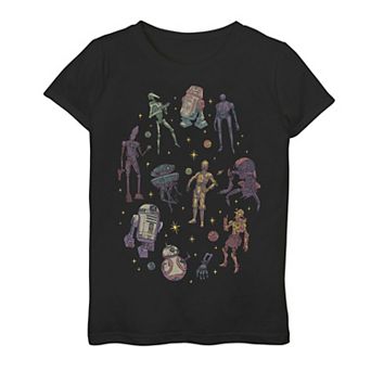 Girls 3-16 Star Wars Circle Of Sidekicks Group Shot Tee