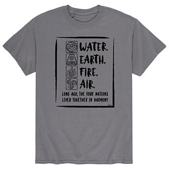 Men's Avatar Water Fire Earth Air Tee