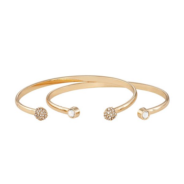 LC Lauren Conrad Pave Cuff Bracelet Set