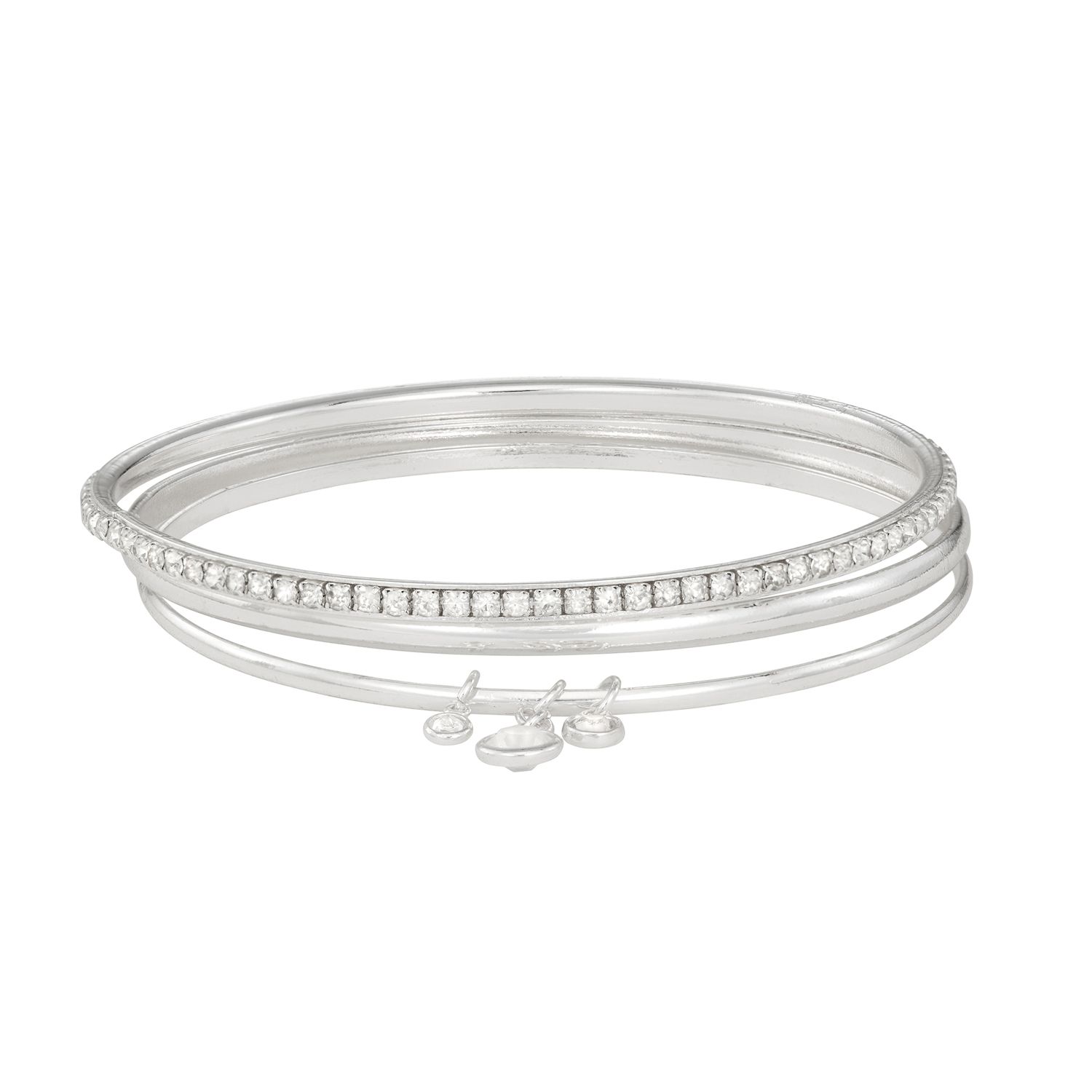 Image for LC Lauren Conrad 3-pk. Pave Bangle Bracelet Set at Kohl's.