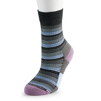 Women's Dr. Motion Outdoor Compression Waterfall Stripe Crew Socks