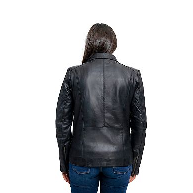 Plus Size Whet Blu Patricia Slim Fit Leather Jacket