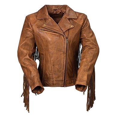 Plus Size Whet Blu Daisy Fringed Asymmetrical Moto Leather Jacket