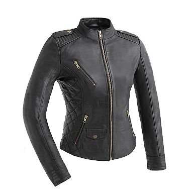 Plus Size Whet Blu Madelin Quilted Moto Leather Jacket