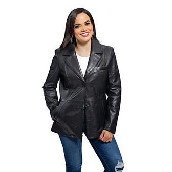 Plus Size Whet Blu Dahlia Classic Leather Blazer