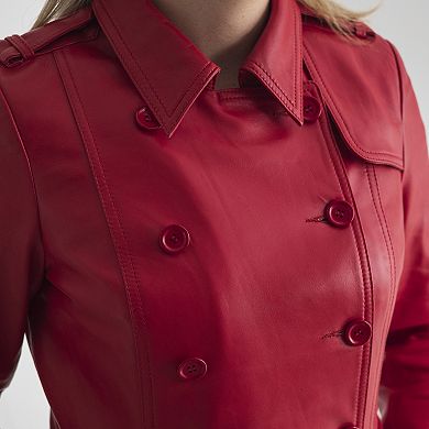 Plus Size Whet Blu Ashley Leather Trench Coat