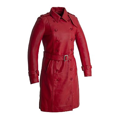 Plus Size Whet Blu Ashley Leather Trench Coat