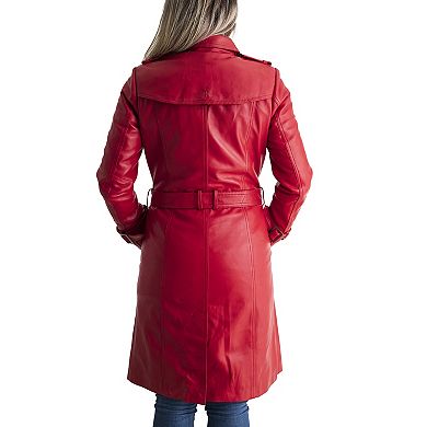 Plus Size Whet Blu Ashley Leather Trench Coat