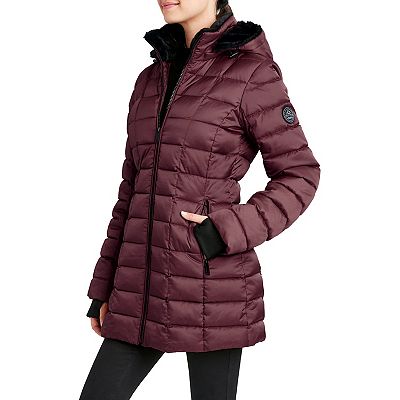 Women s Halitech Faux Fur Hood Quilted Puffer Coat