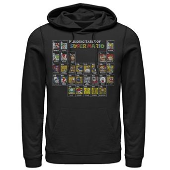 Men's Nintendo Super Mario Periodic Table Of Character Panel Grid Hoodie
