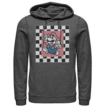 Men's Nintendo Super Mario Checkered Square Portrait Hoodie