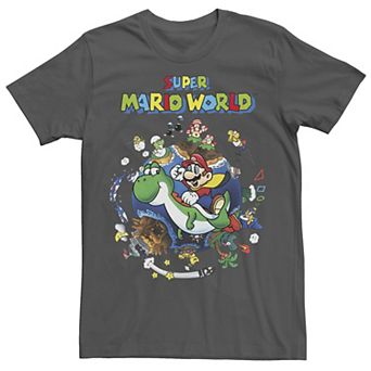 Men's Super Mario World Yoshi & Mario Around The World Tee
