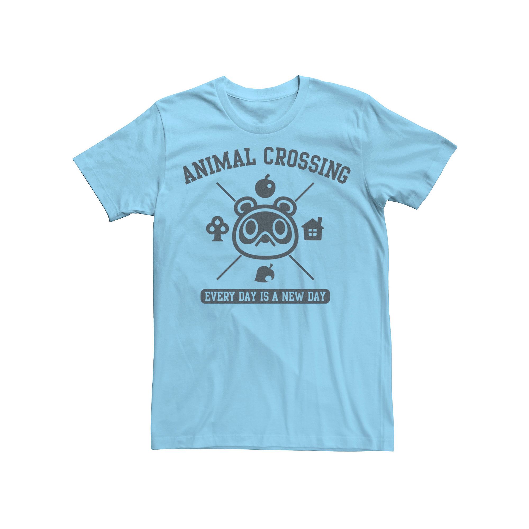 Mens Nintendo Animal Crossing Everyday Is A New Day Logo Graphic Tee, Size