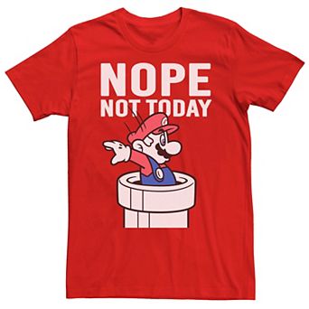 Men's Nintendo Super Mario Warp Pipe Nope Not Today Action Portrait Graphic Tee
