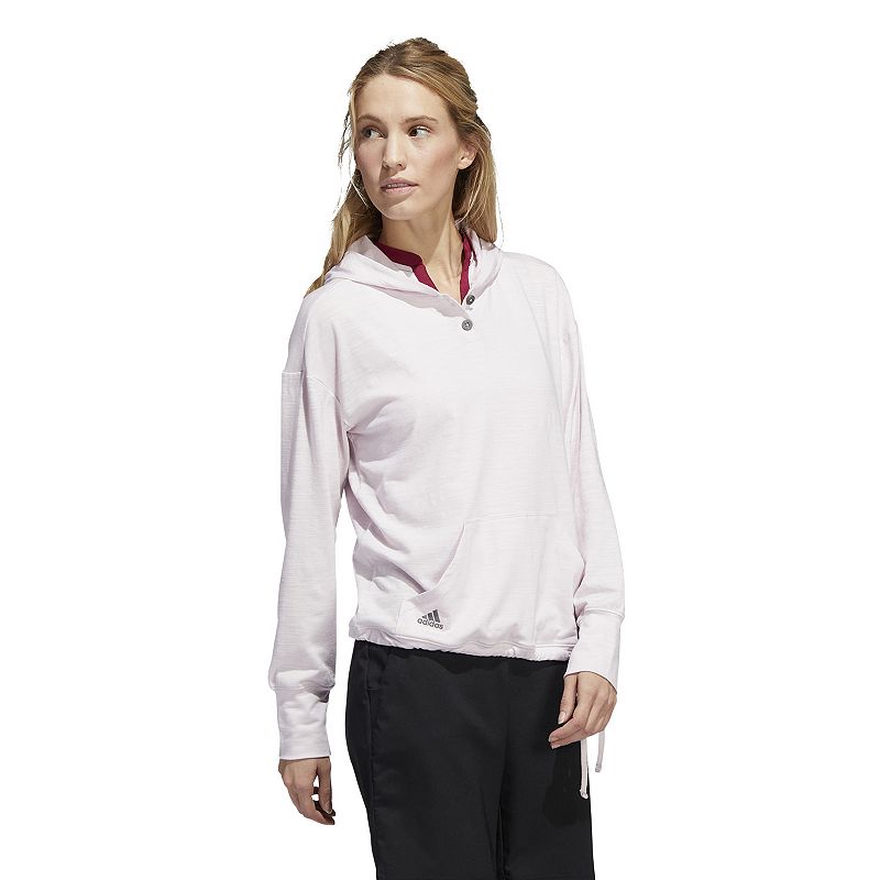 Womens adidas Essentials Slubbed Golf Hoodie, Size: Medium, Light Pink