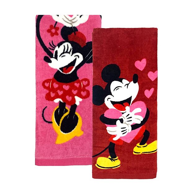 Disney Minnie Mouse Dish Towels Kitchen 2-Piece Set, Red