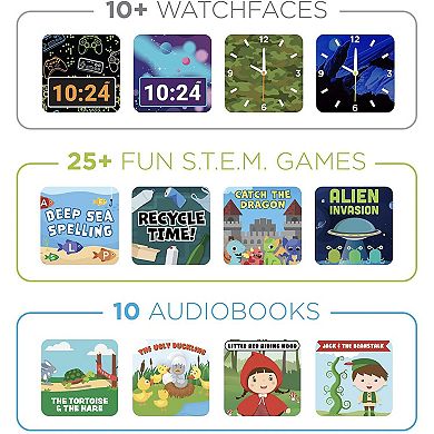 iTouch PlayZoom 2 Kids' Smart Watch & Glitter Bow Headphones Set