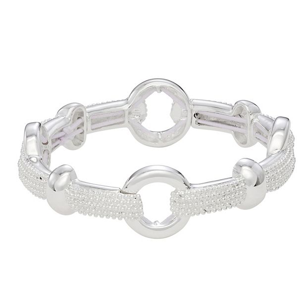 Napier Silver Tone Stretch Bracelet